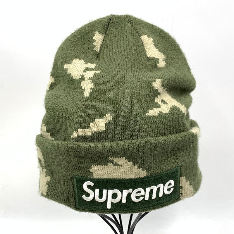 【中古品】【メンズ】 × NEWERA ニューエラ 21FW BOX LOGO BEANIE ボックスロゴ ビーニー 帽子 ニット帽 185-260228-ya-03-izu サイズ：F カラー：カーキ 万代Net店