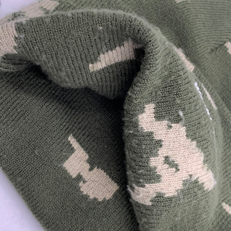【中古品】【メンズ】 × NEWERA ニューエラ 21FW BOX LOGO BEANIE ボックスロゴ ビーニー 帽子 ニット帽 185-260228-ya-03-izu サイズ：F カラー：カーキ 万代Net店