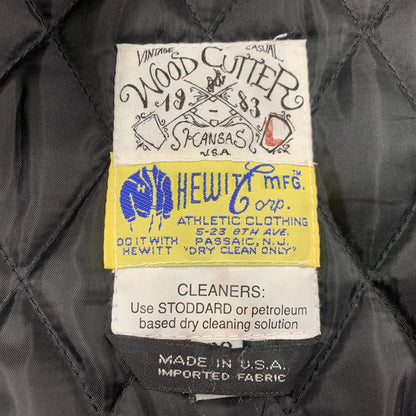 【中古品】【メンズ】 HEWITT MFG ヒューイット エムエフジー × BACKDROP バックドロップ VIN13F-AJ01 別注 USA製 WOOL×LEATHER ウール レザー STADIUM JACKET スタジアム ジャケット アウター 145-260228-ya-11-izu サイズ：38 カラー：ワインレッド×ベージュ 万代Net店