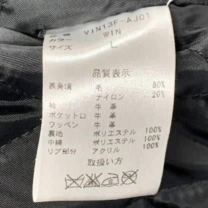 【中古品】【メンズ】 HEWITT MFG ヒューイット エムエフジー × BACKDROP バックドロップ VIN13F-AJ01 別注 USA製 WOOL×LEATHER ウール レザー STADIUM JACKET スタジアム ジャケット アウター 145-260228-ya-11-izu サイズ：38 カラー：ワインレッド×ベージュ 万代Net店