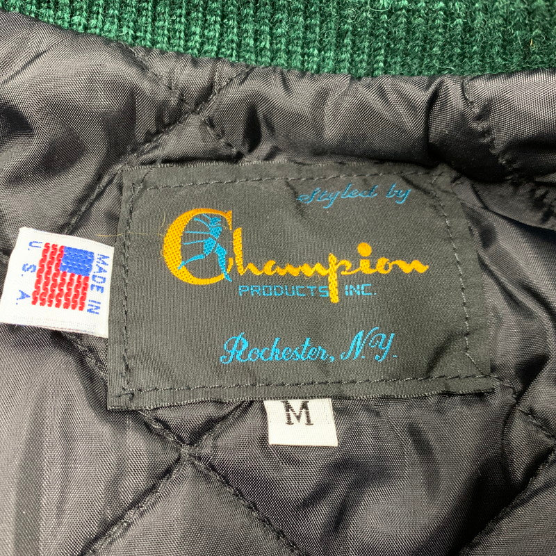 【中古品】【メンズ】 C5-E601 ランタグ復刻 USA製 CONEY ISLAND コニー アイランド WOOL×LEATHER ウール レザー STADIUM JACKET スタジアム ジャケット アウター 146-260228-ya-12-izu サイズ：M カラー：グリーン×ベージュ 万代Net店