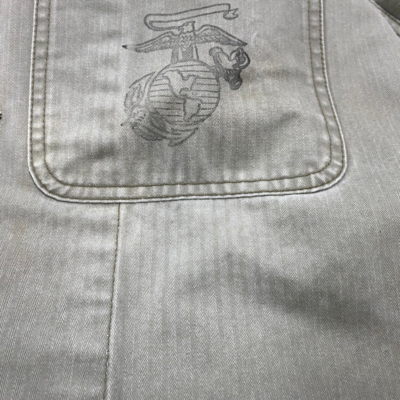 【中古品】【メンズ】 141NYNH-JKM07 HERRINGBONE NO COLLAR UTILITY JACKET ヘリンボーンノーカラージャケットアウター 142-260301-tt-06-izu サイズ：XL カラー：カーキ 万代Net店