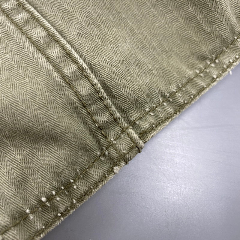 【中古品】【メンズ】 141NYNH-JKM07 HERRINGBONE NO COLLAR UTILITY JACKET ヘリンボーンノーカラージャケットアウター 142-260301-tt-06-izu サイズ：XL カラー：カーキ 万代Net店