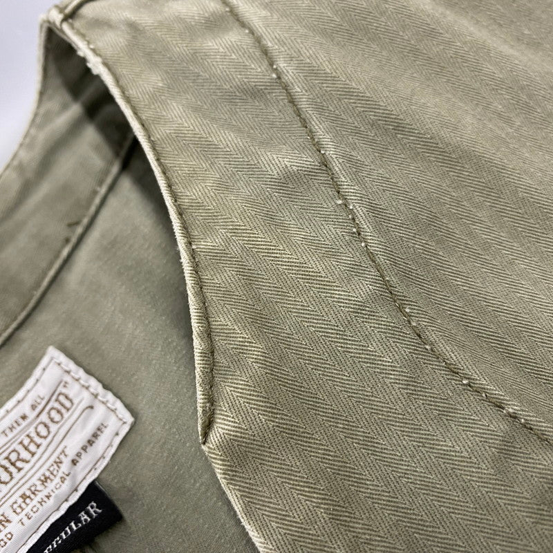 【中古品】【メンズ】 141NYNH-JKM07 HERRINGBONE NO COLLAR UTILITY JACKET ヘリンボーンノーカラージャケットアウター 142-260301-tt-06-izu サイズ：XL カラー：カーキ 万代Net店