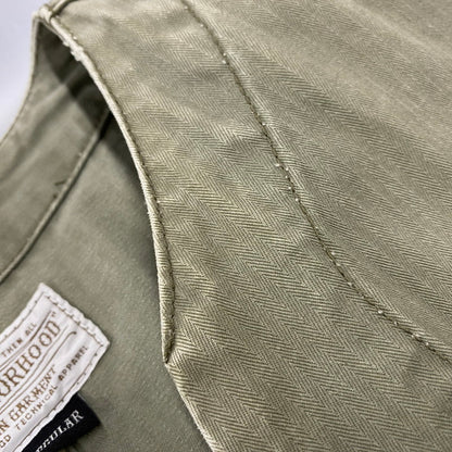 【中古品】【メンズ】 141NYNH-JKM07 HERRINGBONE NO COLLAR UTILITY JACKET ヘリンボーンノーカラージャケットアウター 142-260301-tt-06-izu サイズ：XL カラー：カーキ 万代Net店