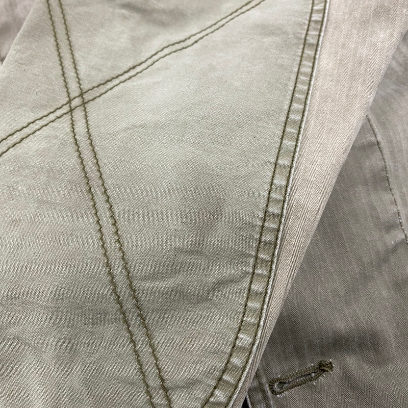 【中古品】【メンズ】 141NYNH-JKM07 HERRINGBONE NO COLLAR UTILITY JACKET ヘリンボーンノーカラージャケットアウター 142-260301-tt-06-izu サイズ：XL カラー：カーキ 万代Net店