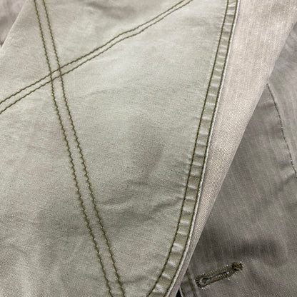 【中古品】【メンズ】 141NYNH-JKM07 HERRINGBONE NO COLLAR UTILITY JACKET ヘリンボーンノーカラージャケットアウター 142-260301-tt-06-izu サイズ：XL カラー：カーキ 万代Net店