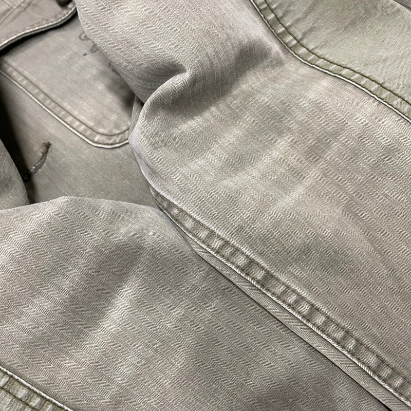 【中古品】【メンズ】 141NYNH-JKM07 HERRINGBONE NO COLLAR UTILITY JACKET ヘリンボーンノーカラージャケットアウター 142-260301-tt-06-izu サイズ：XL カラー：カーキ 万代Net店