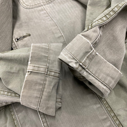 【中古品】【メンズ】 141NYNH-JKM07 HERRINGBONE NO COLLAR UTILITY JACKET ヘリンボーンノーカラージャケットアウター 142-260301-tt-06-izu サイズ：XL カラー：カーキ 万代Net店