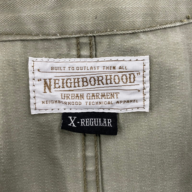 【中古品】【メンズ】 141NYNH-JKM07 HERRINGBONE NO COLLAR UTILITY JACKET ヘリンボーンノーカラージャケットアウター 142-260301-tt-06-izu サイズ：XL カラー：カーキ 万代Net店