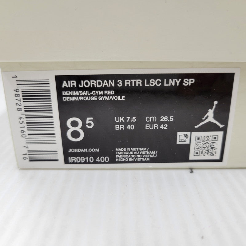 【中古美品】【メンズ】 × LEVI'S リーバイス AIR JORDAN 3 RTR LSC LNY SP IR0910-400 エア ジョーダン 3 スニーカー シューズ 靴 160-260301-as-08-izu サイズ：26.5cm カラー：DENIM/SAIL-GYM RED 万代Net店