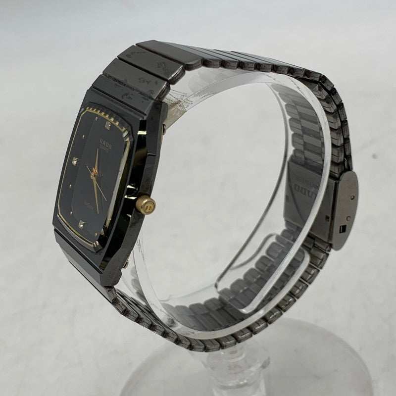 【中古品】【メンズ/レディース】 RADO ラドー 132.9504.3 4P DIA STAR ANALOG QUARTZ ダイヤスター アナログ クォーツ 腕時計 時計 197-260603-kh-04-izu カラー：ブラック 万代Net店