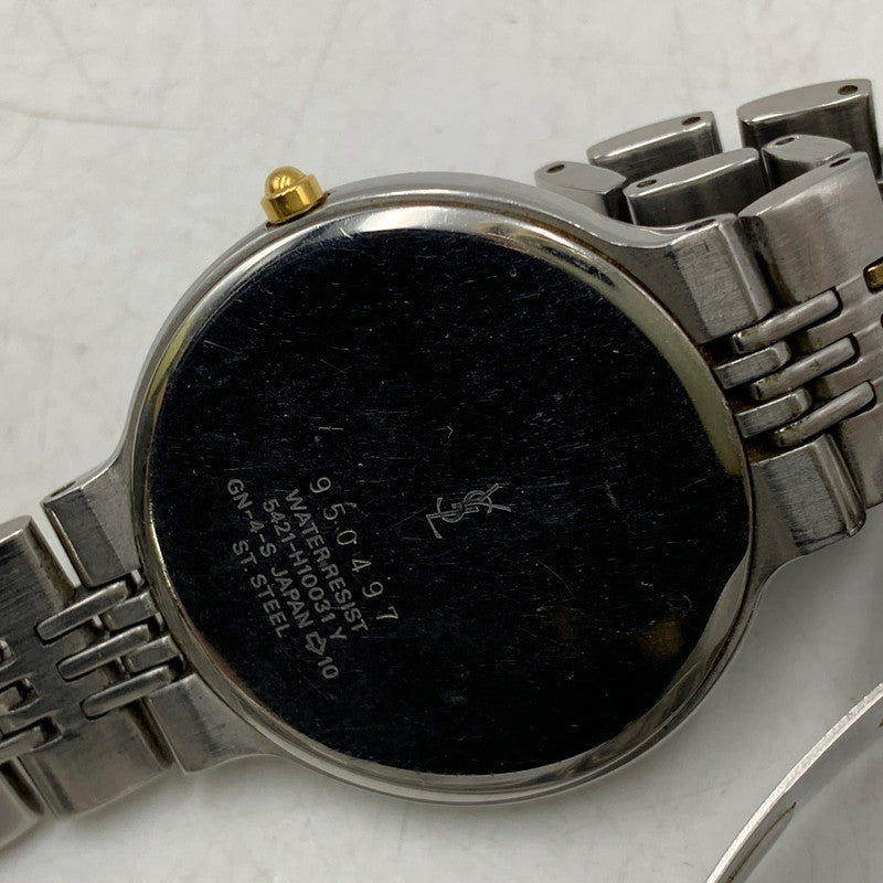 【中古品】【メンズ/レディース】 YVES SAINT LAURENT イヴ・サンローラン 5421-H10031Y ANALOG QUARTZ アナログ クォーツ 腕時計 時計 197-260603-kh-03-izu カラー：シルバー 万代Net店