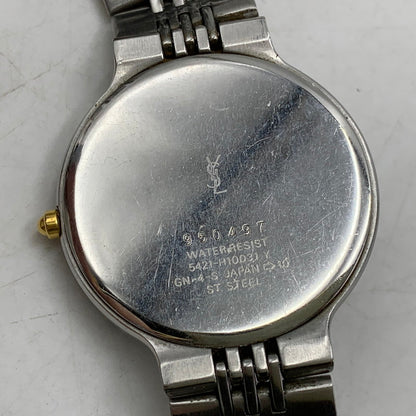【中古品】【メンズ/レディース】 YVES SAINT LAURENT イヴ・サンローラン 5421-H10031Y ANALOG QUARTZ アナログ クォーツ 腕時計 時計 197-260603-kh-03-izu カラー：シルバー 万代Net店