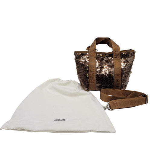 【中古品】【メンズ/レディース】 2-WAY SEQUIN TOTE BAG トートバッグ カバン 188-260301-yn-02-izu カラー：ブラウン 万代Net店