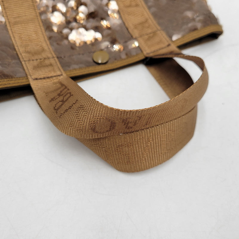 【中古品】【メンズ/レディース】 2-WAY SEQUIN TOTE BAG トートバッグ カバン 188-260301-yn-02-izu カラー：ブラウン 万代Net店