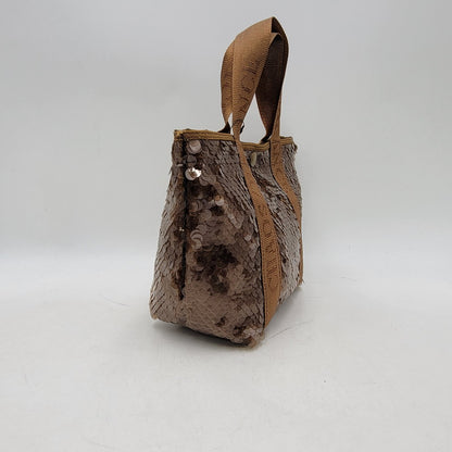 【中古品】【メンズ/レディース】 2-WAY SEQUIN TOTE BAG トートバッグ カバン 188-260301-yn-02-izu カラー：ブラウン 万代Net店