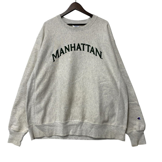 【中古品】【メンズ】 Champion チャンピオン MANHATTAN REVERSE WEAVE SWEATSHIRT リバースウィーブ スウェットシャツ 青単色タグ復刻 トレーナー 長袖 トップス 146-260301-as-12-izu サイズ：3XL カラー：グレー 万代Net店