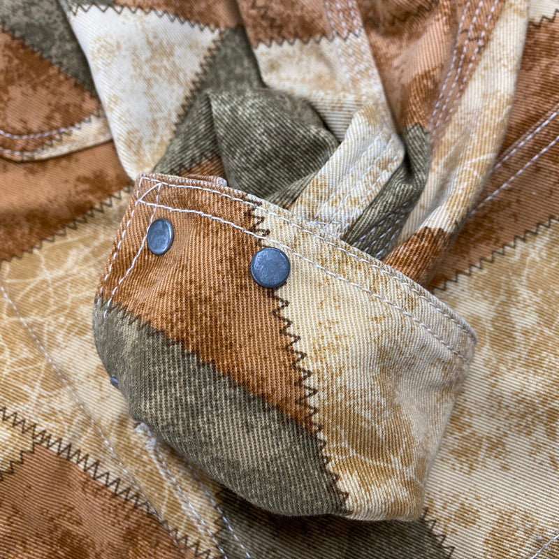 【中古品】【メンズ】 PATCH WORK PRINT BOA COVERALL パッチワークプリントボアカバーオール アウター 145-260301-tt-08-izu サイズ：36 カラー：ブラウン系 万代Net店