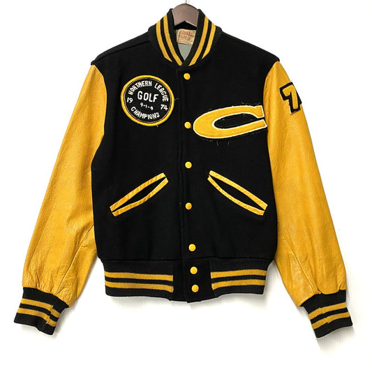 【現状渡し品】【メンズ】 OLIVER BROS オリバーブロス STADIUM JACKET スタジアムジャケット スタジャン アウター 146-260301-tt-07-izu サイズ：S カラー：ブラック×イエロー 万代Net店