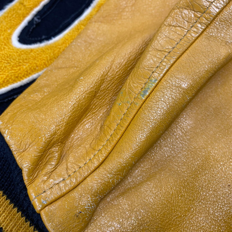 【現状渡し品】【メンズ】 OLIVER BROS オリバーブロス STADIUM JACKET スタジアムジャケット スタジャン アウター 146-260301-tt-07-izu サイズ：S カラー：ブラック×イエロー 万代Net店