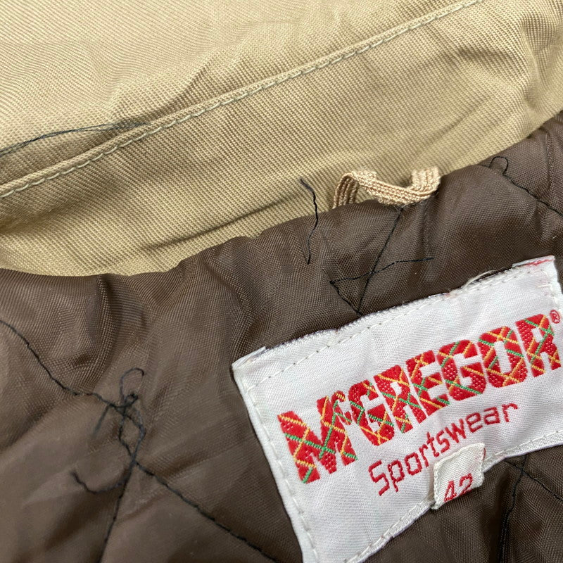 【中古品】【メンズ】 MCGREGOR SPORTSWEAR マックレガー TALON ZIP QUILTING LINER ZIP UP JACKET キルティングライナー ジップアップ ジャケット 146-260301-as-14-izu サイズ：42 カラー：ベージュ 万代Net店