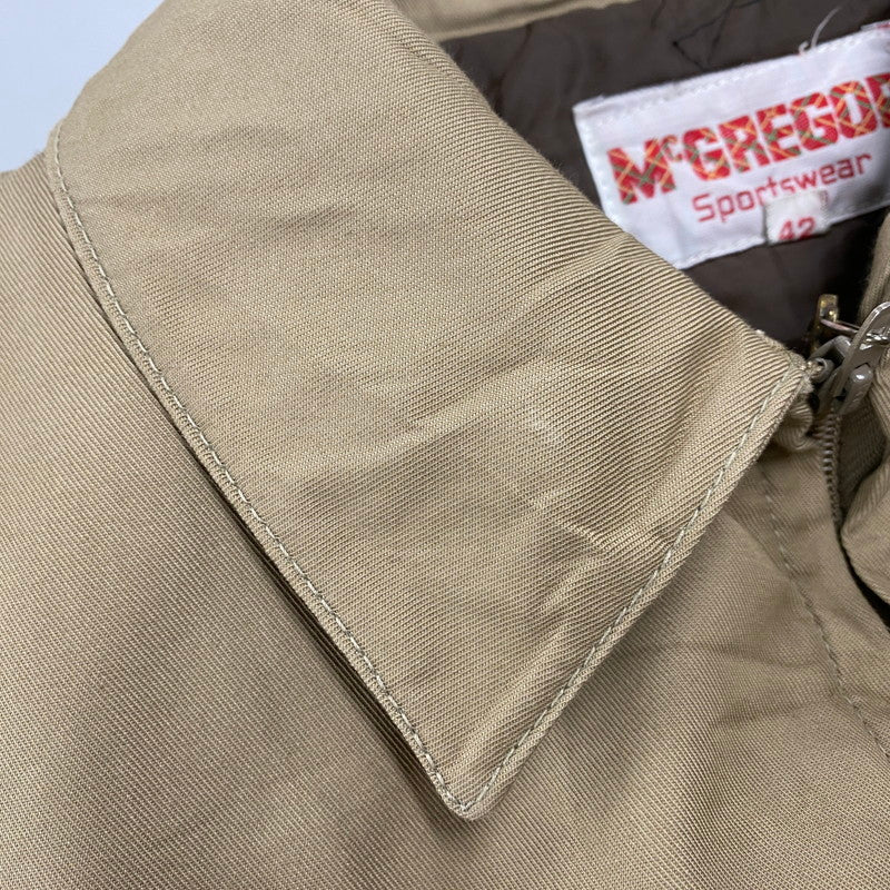 【中古品】【メンズ】 MCGREGOR SPORTSWEAR マックレガー TALON ZIP QUILTING LINER ZIP UP JACKET キルティングライナー ジップアップ ジャケット 146-260301-as-14-izu サイズ：42 カラー：ベージュ 万代Net店
