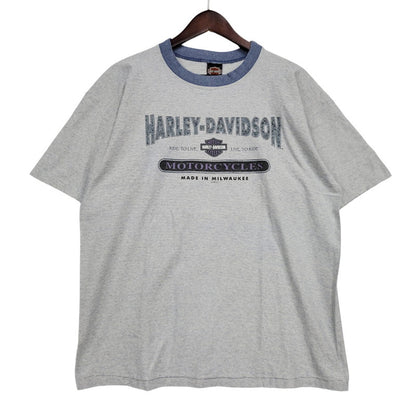 【中古品】【メンズ】 RINGERNECK BORDER SS TEE リンガーネック ボーダー ショートスリーブ Tシャツ 半袖 146-260302-kh-08-izu サイズ：XL カラー：グレー×ブルー 万代Net店