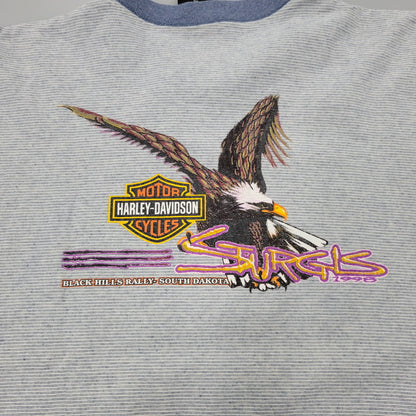 【中古品】【メンズ】 RINGERNECK BORDER SS TEE リンガーネック ボーダー ショートスリーブ Tシャツ 半袖 146-260302-kh-08-izu サイズ：XL カラー：グレー×ブルー 万代Net店