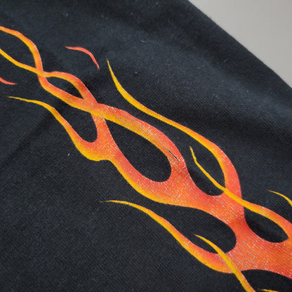 【中古品】【メンズ】 FLAME PRINT LS TEE フレイム プリント ロングスリーブ Tシャツ 長袖 146-260302-kh-09-izu サイズ：M カラー：ブラック 万代Net店