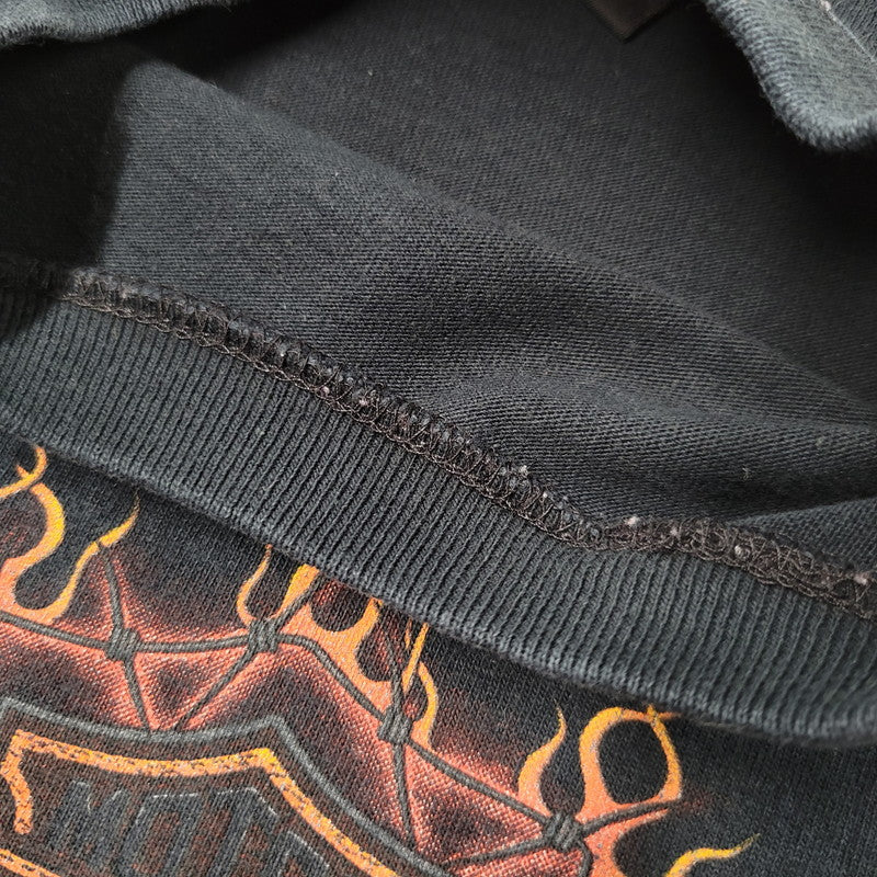 【中古品】【メンズ】 FLAME PRINT LS TEE フレイム プリント ロングスリーブ Tシャツ 長袖 146-260302-kh-09-izu サイズ：M カラー：ブラック 万代Net店