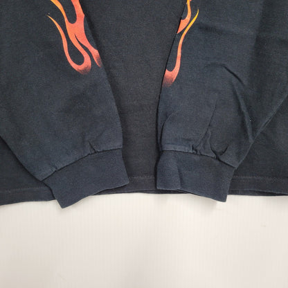 【中古品】【メンズ】 FLAME PRINT LS TEE フレイム プリント ロングスリーブ Tシャツ 長袖 146-260302-kh-09-izu サイズ：M カラー：ブラック 万代Net店