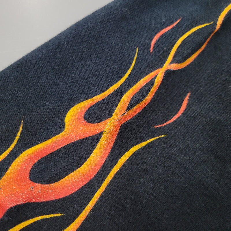 【中古品】【メンズ】 FLAME PRINT LS TEE フレイム プリント ロングスリーブ Tシャツ 長袖 146-260302-kh-09-izu サイズ：M カラー：ブラック 万代Net店