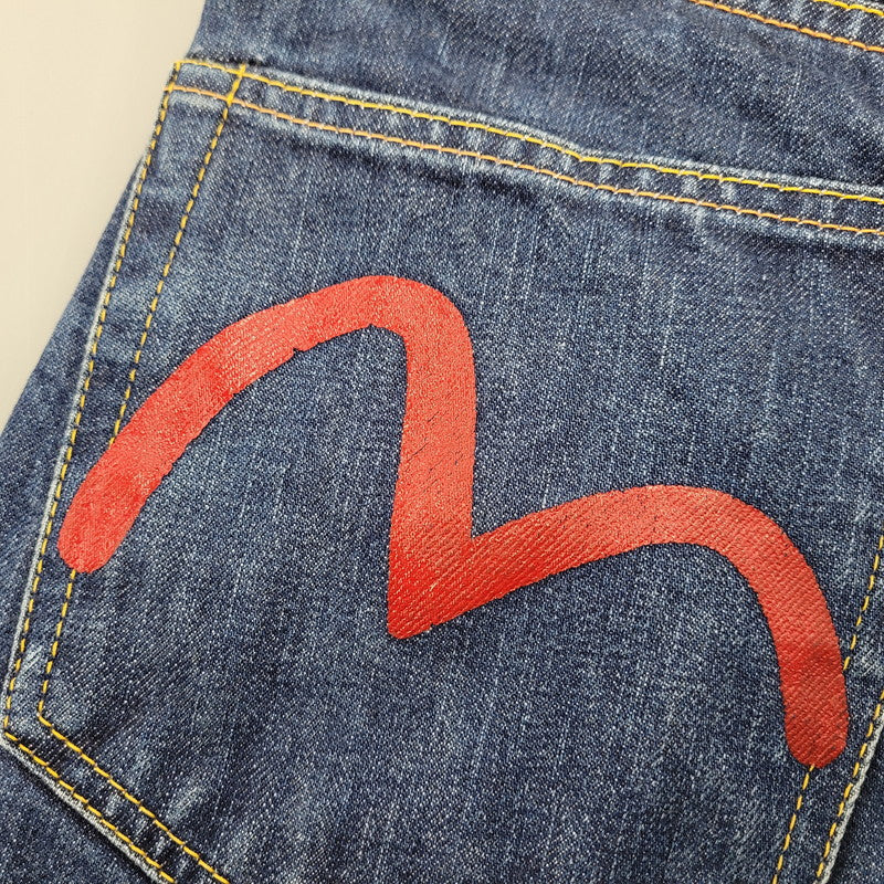 【中古品】【メンズ】 EVISU LOT 9000 エヴィス Wカモメ PRINT DENIM PANTS プリントデニムパンツ ボトムス ズボン 156-260302-tt-01-izu サイズ：32×34 カラー：インディゴ 万代Net店