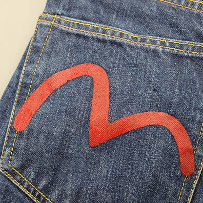 【中古品】【メンズ】 EVISU LOT 9000 エヴィス Wカモメ PRINT DENIM PANTS プリントデニムパンツ ボトムス ズボン 156-260302-tt-01-izu サイズ：32×34 カラー：インディゴ 万代Net店