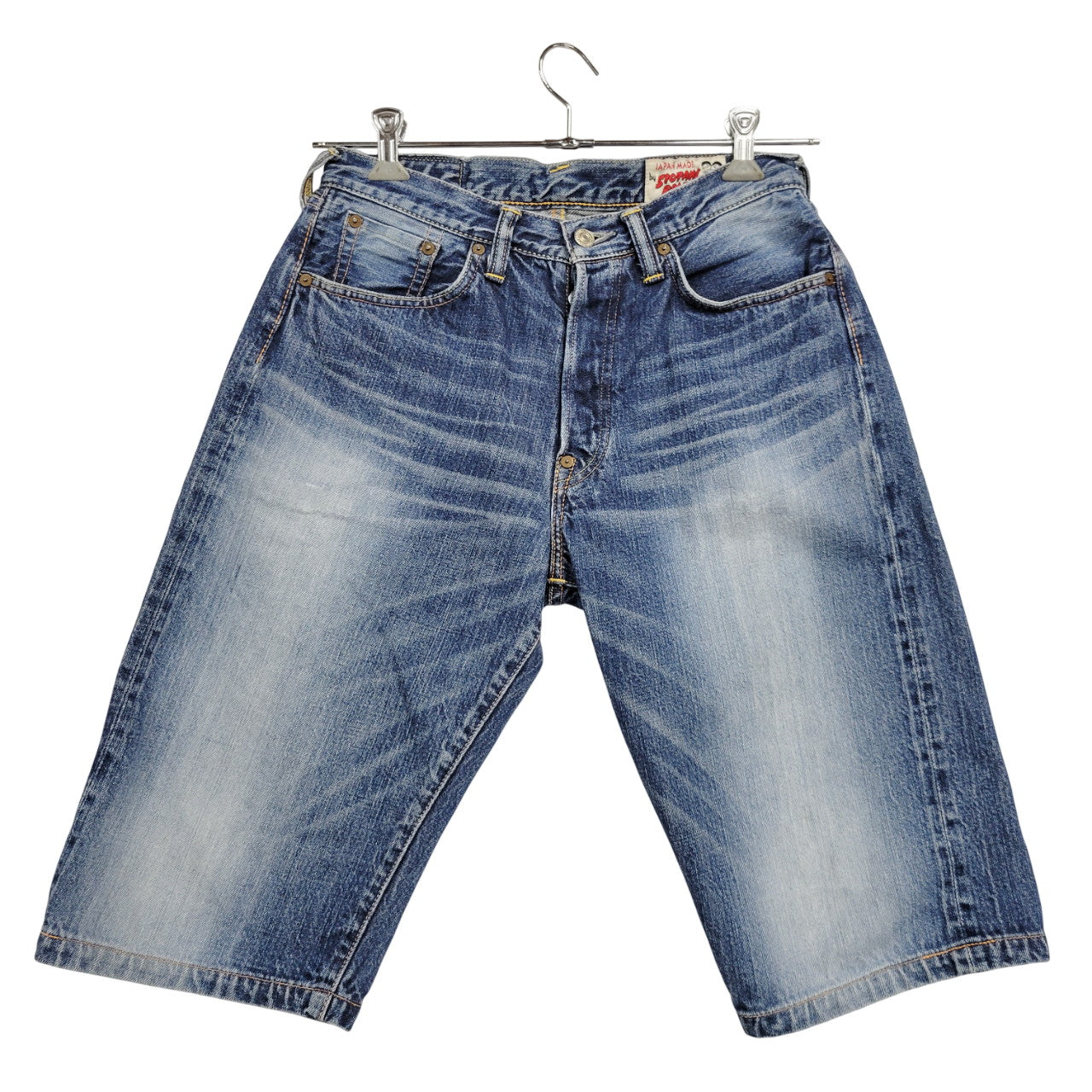 【中古品】【メンズ】 SIOTANI BROTHERS 塩谷ブラザーズ 水牛パッチ Wカモメ PRINT DENIM SHORTS プリント デニム ショーツ ショートパンツ ボトムス 156-260302-kh-14-izu サイズ：30 カラー：インディゴ 万代Net店