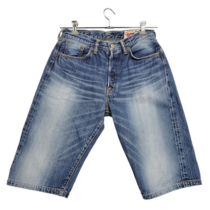 【中古品】【メンズ】 SIOTANI BROTHERS 塩谷ブラザーズ 水牛パッチ Wカモメ PRINT DENIM SHORTS プリント デニム ショーツ ショートパンツ ボトムス 156-260302-kh-14-izu サイズ：30 カラー：インディゴ 万代Net店