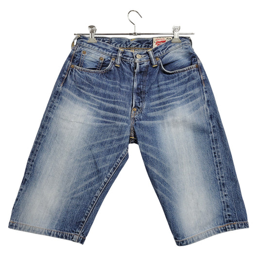 【中古品】【メンズ】 SIOTANI BROTHERS 塩谷ブラザーズ 水牛パッチ Wカモメ PRINT DENIM SHORTS プリント デニム ショーツ ショートパンツ ボトムス 156-260302-kh-14-izu サイズ：30 カラー：インディゴ 万代Net店