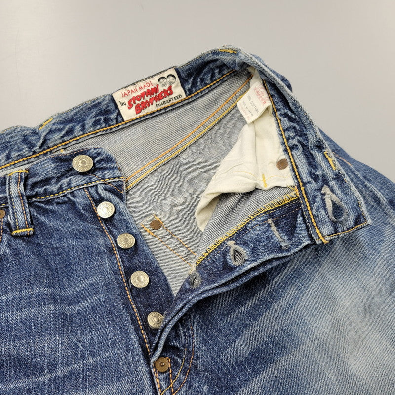 【中古品】【メンズ】 SIOTANI BROTHERS 塩谷ブラザーズ 水牛パッチ Wカモメ PRINT DENIM SHORTS プリント デニム ショーツ ショートパンツ ボトムス 156-260302-kh-14-izu サイズ：30 カラー：インディゴ 万代Net店