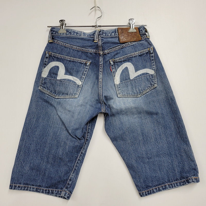 【中古品】【メンズ】 SIOTANI BROTHERS 塩谷ブラザーズ 水牛パッチ Wカモメ PRINT DENIM SHORTS プリント デニム ショーツ ショートパンツ ボトムス 156-260302-kh-14-izu サイズ：30 カラー：インディゴ 万代Net店