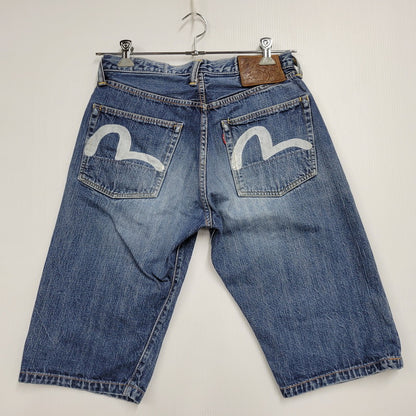 【中古品】【メンズ】 SIOTANI BROTHERS 塩谷ブラザーズ 水牛パッチ Wカモメ PRINT DENIM SHORTS プリント デニム ショーツ ショートパンツ ボトムス 156-260302-kh-14-izu サイズ：30 カラー：インディゴ 万代Net店