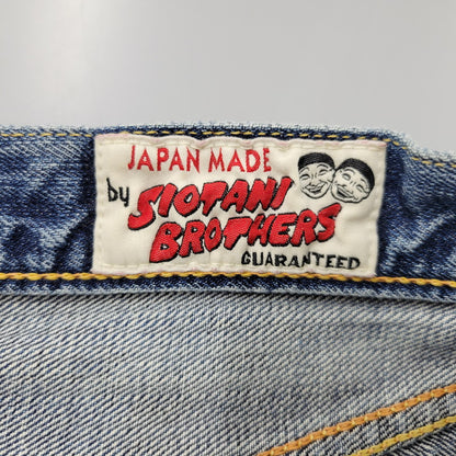 【中古品】【メンズ】 SIOTANI BROTHERS 塩谷ブラザーズ 水牛パッチ Wカモメ PRINT DENIM SHORTS プリント デニム ショーツ ショートパンツ ボトムス 156-260302-kh-14-izu サイズ：30 カラー：インディゴ 万代Net店