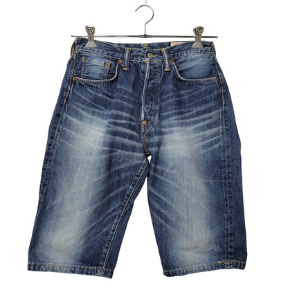 【中古品】【メンズ】 EVISU SIOTANI BROTHERS エヴィス 塩谷ブラザーズ 水牛パッチ PRINT DENIM SHORTS プリントデニムショーツ ボトムス ズボン 156-260302-tt-03-izu サイズ：30 カラー：インディゴ 万代Net店