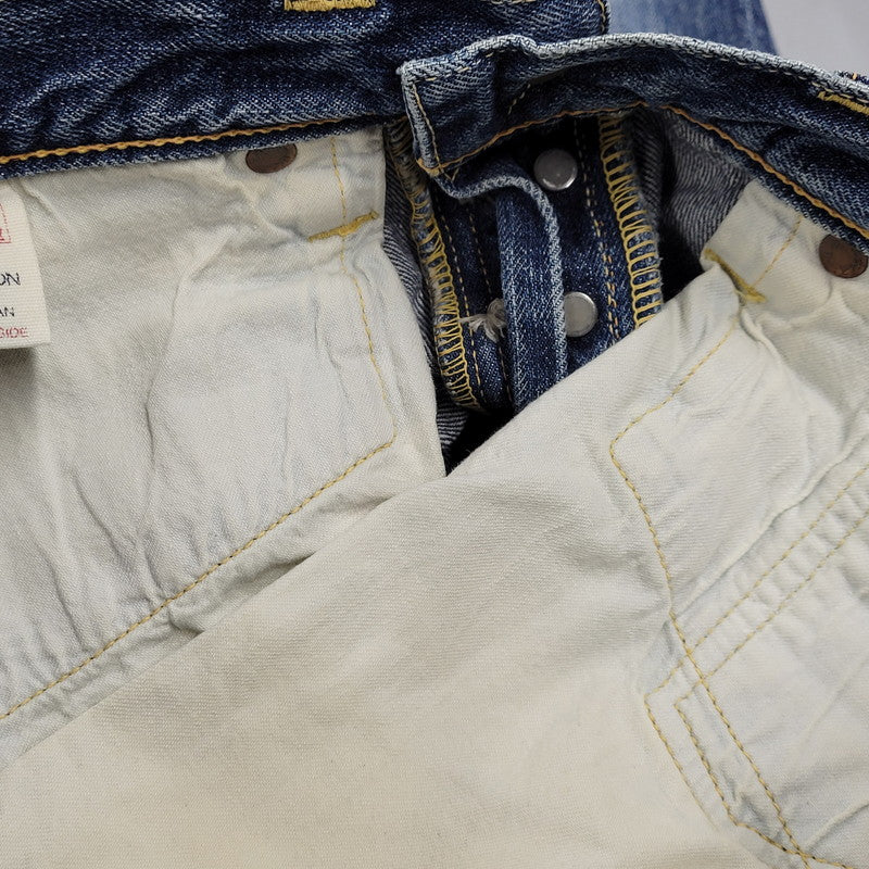 【中古品】【メンズ】 EVISU SIOTANI BROTHERS エヴィス 塩谷ブラザーズ 水牛パッチ PRINT DENIM SHORTS プリントデニムショーツ ボトムス ズボン 156-260302-tt-03-izu サイズ：30 カラー：インディゴ 万代Net店
