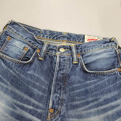 【中古品】【メンズ】 EVISU SIOTANI BROTHERS エヴィス 塩谷ブラザーズ 水牛パッチ PRINT DENIM SHORTS プリントデニムショーツ ボトムス ズボン 156-260302-tt-03-izu サイズ：30 カラー：インディゴ 万代Net店