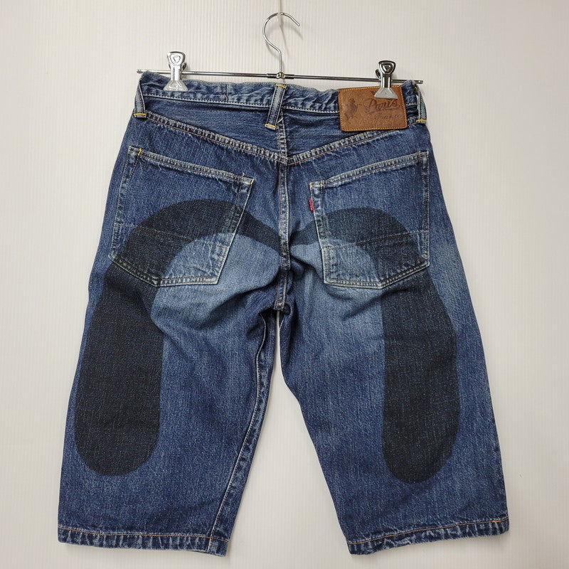 【中古品】【メンズ】 EVISU SIOTANI BROTHERS エヴィス 塩谷ブラザーズ 水牛パッチ PRINT DENIM SHORTS プリントデニムショーツ ボトムス ズボン 156-260302-tt-03-izu サイズ：30 カラー：インディゴ 万代Net店