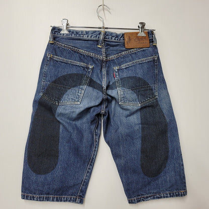 【中古品】【メンズ】 EVISU SIOTANI BROTHERS エヴィス 塩谷ブラザーズ 水牛パッチ PRINT DENIM SHORTS プリントデニムショーツ ボトムス ズボン 156-260302-tt-03-izu サイズ：30 カラー：インディゴ 万代Net店