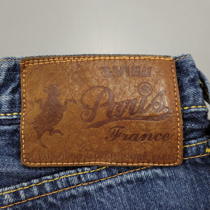 【中古品】【メンズ】 EVISU SIOTANI BROTHERS エヴィス 塩谷ブラザーズ 水牛パッチ PRINT DENIM SHORTS プリントデニムショーツ ボトムス ズボン 156-260302-tt-03-izu サイズ：30 カラー：インディゴ 万代Net店