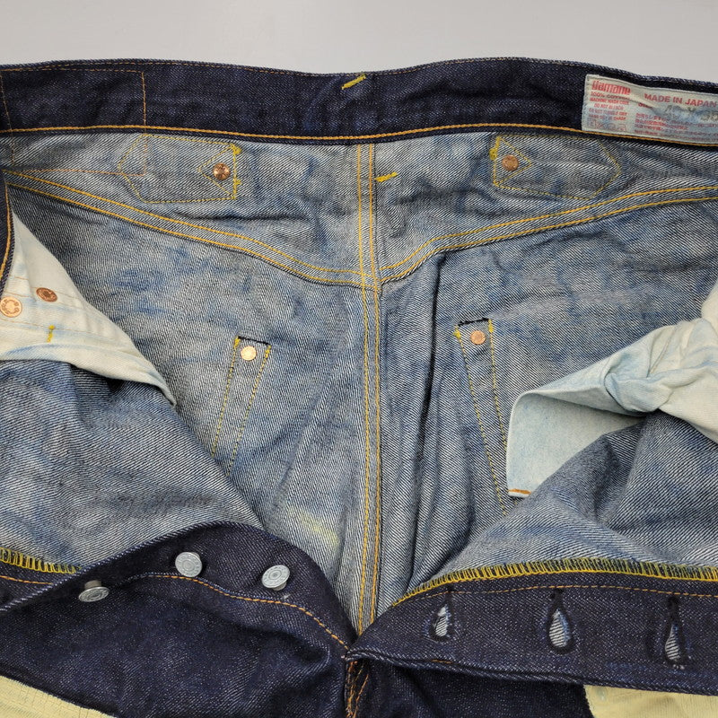 【中古品】【メンズ】 LOT2013 シンチバック 大黒 DOUBLE KNEE PAINT DENIM PANTS ダブルニー ペイント デニム パンツ 156-260302-kh-12-izu サイズ：40×35 カラー：インディゴ 万代Net店