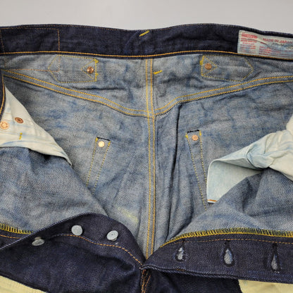 【中古品】【メンズ】 LOT2013 シンチバック 大黒 DOUBLE KNEE PAINT DENIM PANTS ダブルニー ペイント デニム パンツ 156-260302-kh-12-izu サイズ：40×35 カラー：インディゴ 万代Net店